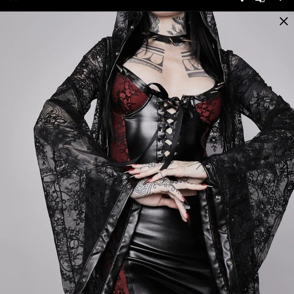 Dolls Kill Black Days Of Sin Duster Size S NWT - Picture 9 of 11